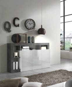 Hamburgo Aparador 3 Puertas Blanco/Oxido 146cm.