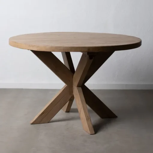 NATURAL ELM WOOD DINING TABLE 120 X 120 X 76 CM. - Image 2