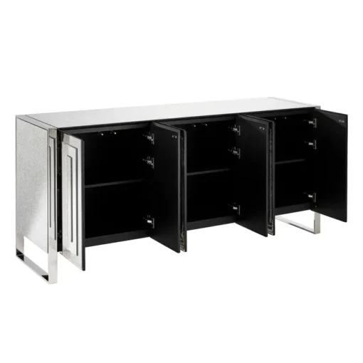 SILVER MDF-MIRROR SIDEBOARD LIVING ROOM 200 X 50 X 90 CM. - Image 3