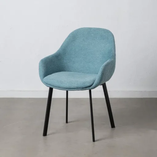 BLUE FABRIC-METAL LIVING ROOM CHAIR 57.50 X 53 X 84.50 CM