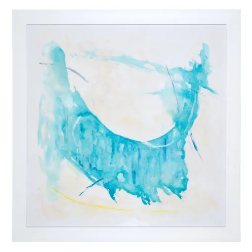 ENSEMBLE DE PEINTURES ABSTRAITES SUR TOILE TURQUOISE 113 X 2,80 X 113 CM – Image 3