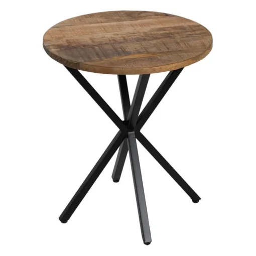 NATURAL WOOD-METAL SIDE TABLE LIVING ROOM 43 X 43 X 49 CM - Image 3