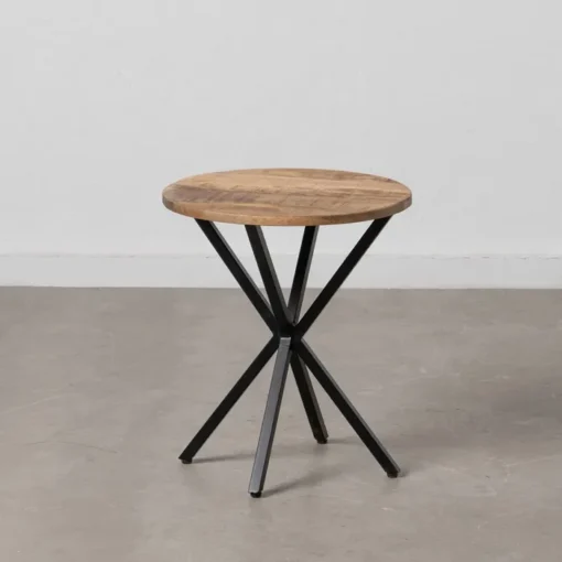 NATURAL WOOD-METAL SIDE TABLE LIVING ROOM 43 X 43 X 49 CM - Image 2