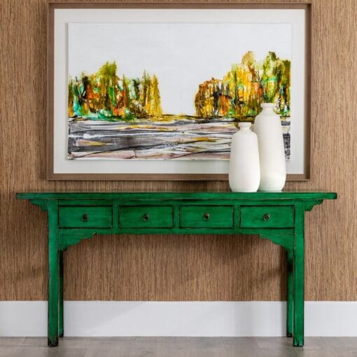 GREEN WOOD-MDF CONSOLE 178 X 38 X 85 CM