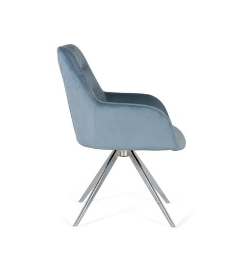 SILLA GIRATORIA TERCIOPELO AZUL – Image 2