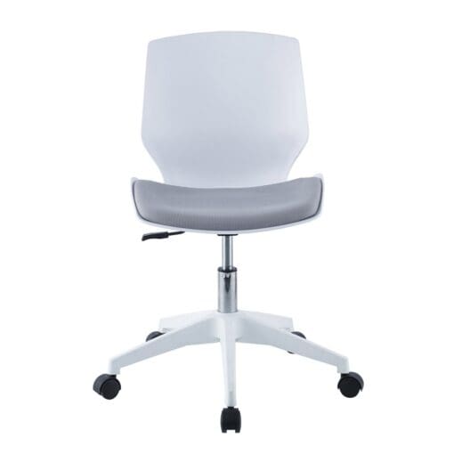 DYNAMIC DESK CHAIR IN WHITE AND GREY.