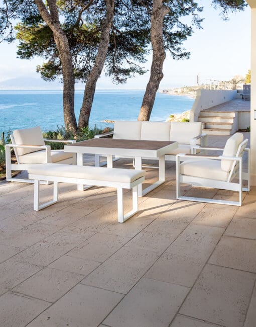 SET KUBA SOFA BLANCO ALUMINIO