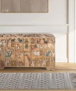 CARVED ANIMAL TRUNK 47x80x40cm