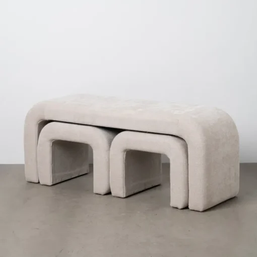S/3 BANCO BEIGE DM-TEJIDO 126 X 43 X 50 CM — изображение 2
