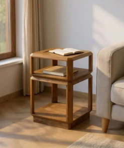 MESA AUXILIAR MARRÓN MADERA DE MANGO 40 X 40 X 60 CM