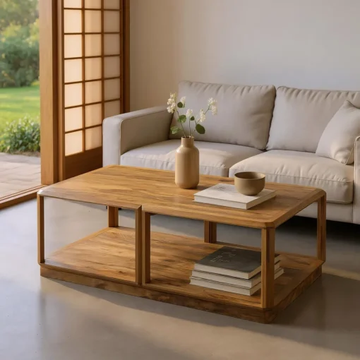 MESA CENTRO MARRÓN MADERA DE MANGO SALÓN 130 X 80 X 45 CM