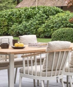 CONDOR DINING TABLE 240CM BASE OYSTER TOP TEAK