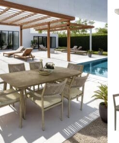 SET TERRAZA MACARELLA MESA180X90+ 6SILLAS ALUMINIO