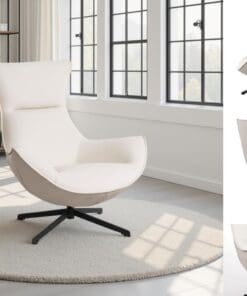 SILLON HANS GIRATORIO 360º. TAPIZADO BEIGE (ANTIMANCHAS, IGNIFUGO, ANTIARAÑAZOS MASCOTAS) 102*102*87 CM