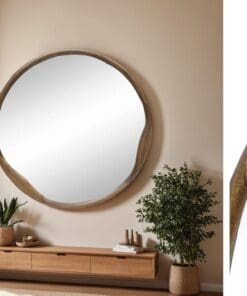 ESPEJO CIRCULAR MADERA NOGAL 120*120 CM