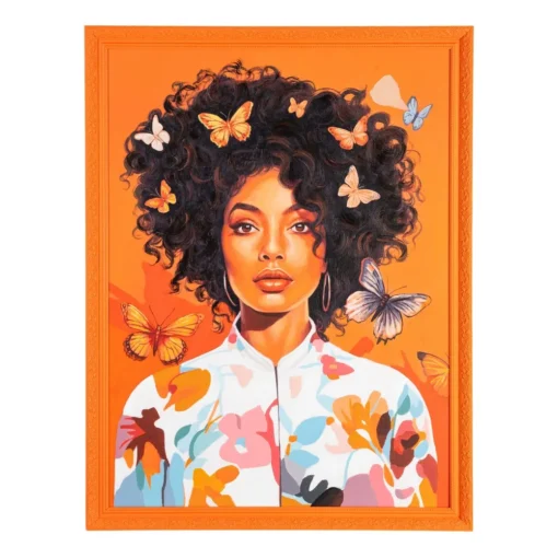 PINTURA MUJER NARANJA LIENZO DECORACIÓN 100 X 3,50 X 130 CM
