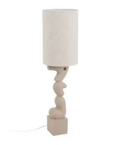 Beige Resin Floor Lamp, 35 x 35 x 128 cm.