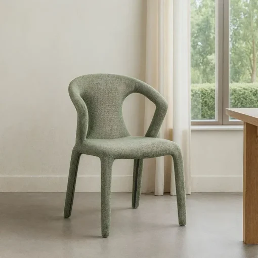 SILLA JASPEADO VERDE TEJIDO SALÓN 52,50 X 59 X 79 CM