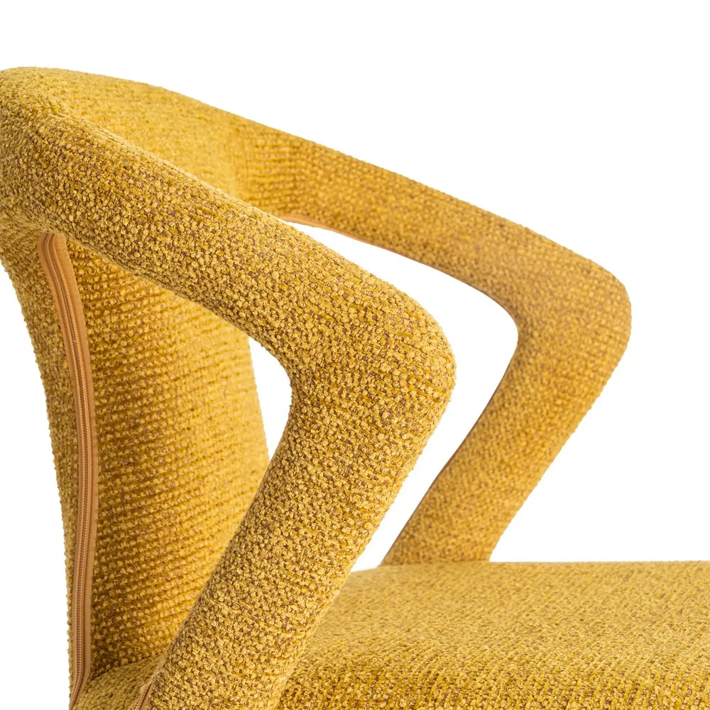 SILLA JASPEADO MOSTAZA TEJIDO SALÓN 52,50 X 59 X 79 CM - Imagen 2