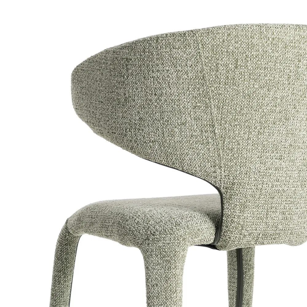 SILLA JASPEADO VERDE TEJIDO SALÓN 58 X 60 X 81 CM - Imagen 2