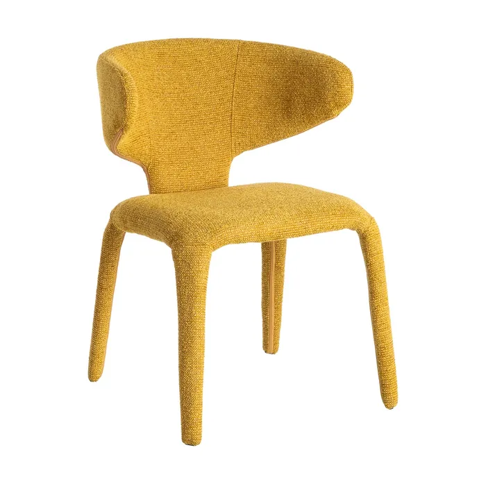 SILLA JASPEADO MOSTAZA TEJIDO SALÓN 58 X 60 X 81 CM - Imagen 2