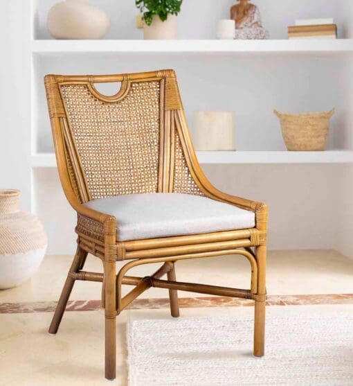 SILLA BISTRO RATTAN CON COJÍN