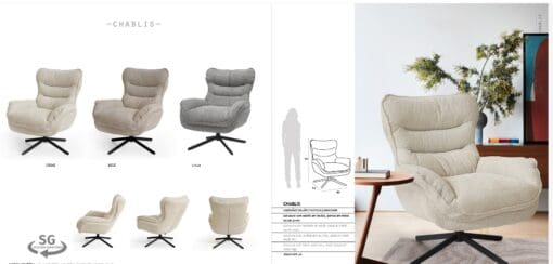 SILLON GIRATORIO CHABLIS C.CREMA — изображение 2