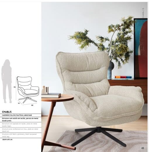 SILLON GIRATORIO CHABLIS C.CREMA