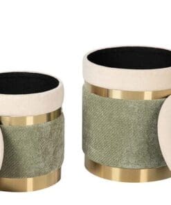 Alternative view of SET 2 PUFFS VELVET 36x36x44 31x31x38 CM