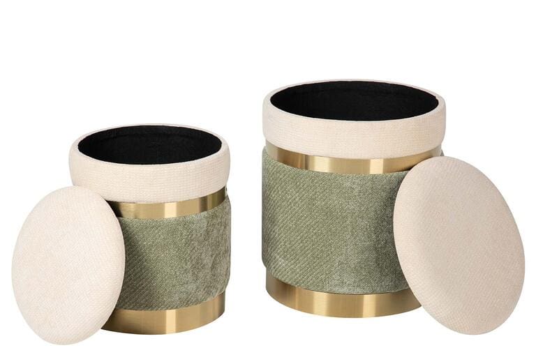 SET 2 PUFFS VELVET 36x36x44 31x31x38 CM - Image 2