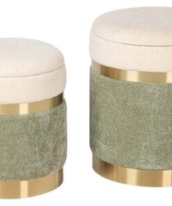 SET 2 PUFFS VELVET 36x36x44 31x31x38 CM