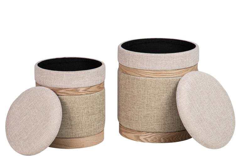 SET 2 PUFFS VELVET 36x36x44 31x31x38 CM - Imagen 2