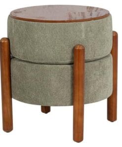 PUFF MADERA LINO VERDE 40x40x45 CM