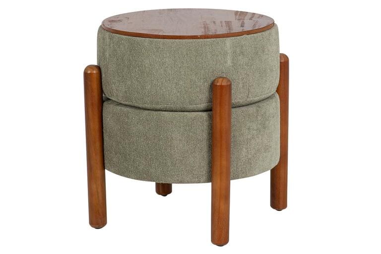 PUFF MADERA LINO VERDE 40x40x45 CM
