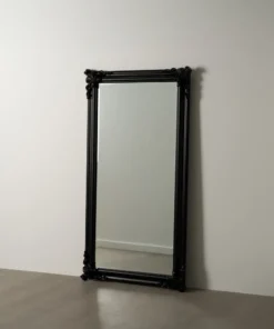 ESPEJO NEGRO MADERA PAULONIA DECORACIÓN 105 X 195 X 7 CM