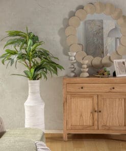 ESPEJO METAL REDONDO BEIGE 90x6x90 CM