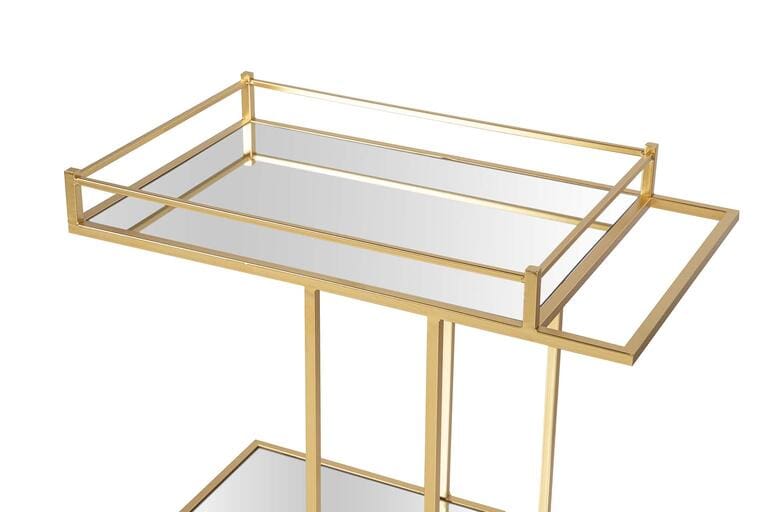 CAMARERA METAL CRISTAL DORADA 78x46x74 CM - Image 2