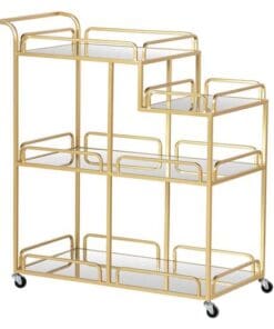 CAMARERA METAL DORADO CRISTAL 75x40x85 CM