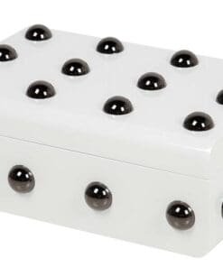 CAJA MDF ZINC TACHUELA BLANCA 32x22x12 CM