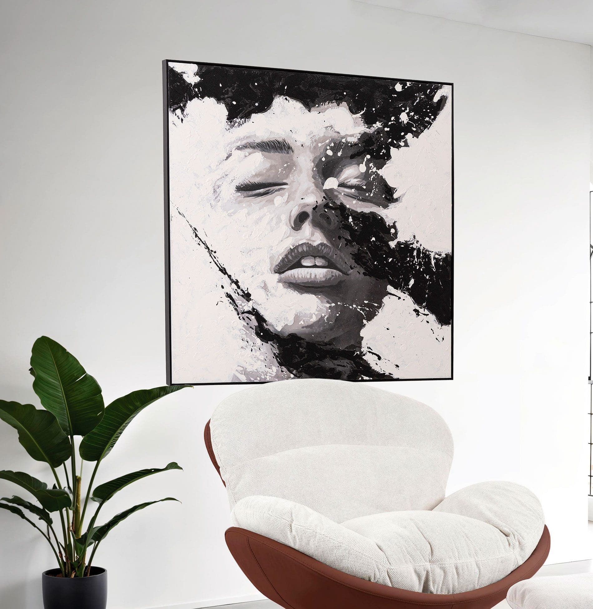 Cuadros al óleo con marco de madera de color negro. 150*150cm - Image 2