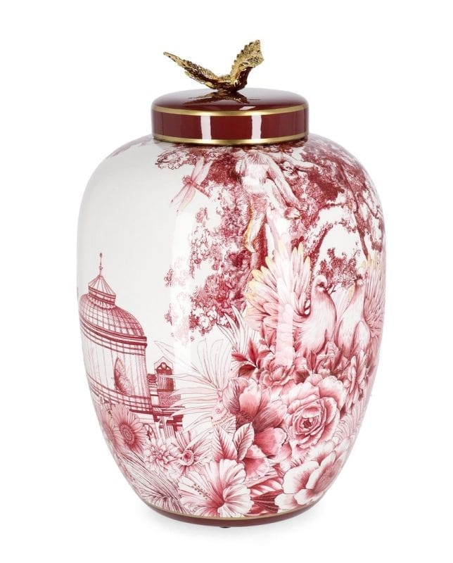 MACETERO ZHEN C-TAP ROJO BLANCO ORO H32