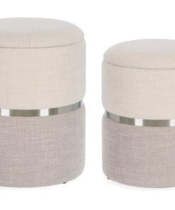 SET 2 POUF CONTENEDOR RADINKA BLA-GRIS