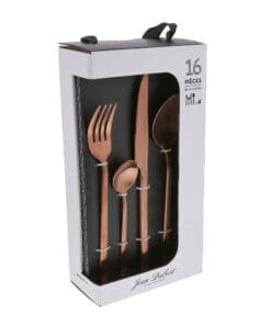 Alternative view of Set de cubiertos 16 piezas, oro rosa