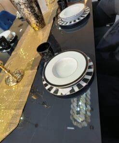 Vajilla 18 piezas, blanco y negra