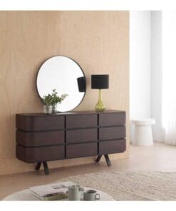 APARADOR 9 CAJONES CHAPADO EN WENGUE CON PATAS METALICAS