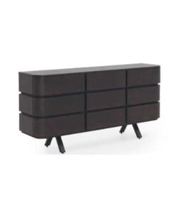 Alternative view of APARADOR 9 CAJONES CHAPADO EN WENGUE CON PATAS METALICAS