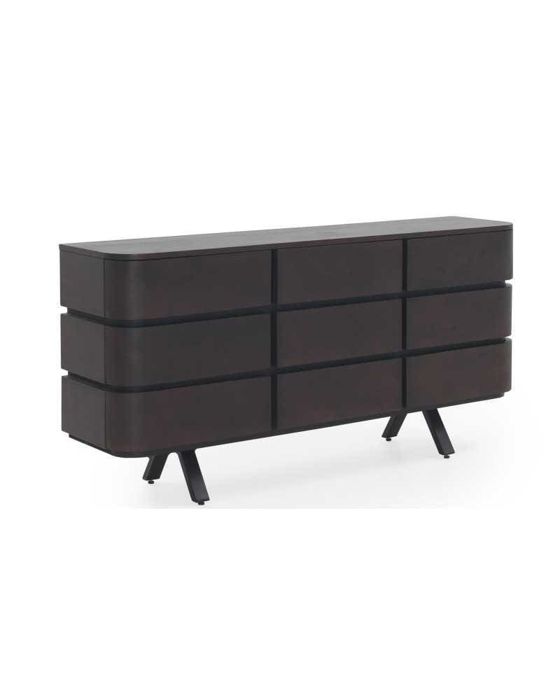 APARADOR 9 CAJONES CHAPADO EN WENGUE CON PATAS METALICAS - Image 2