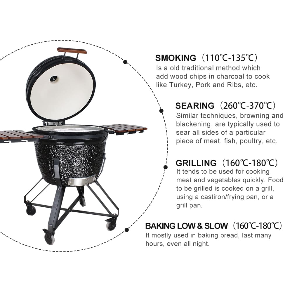 KAMADO GRILL 26 INCHES BLACK+ACCESORIOS - Image 3