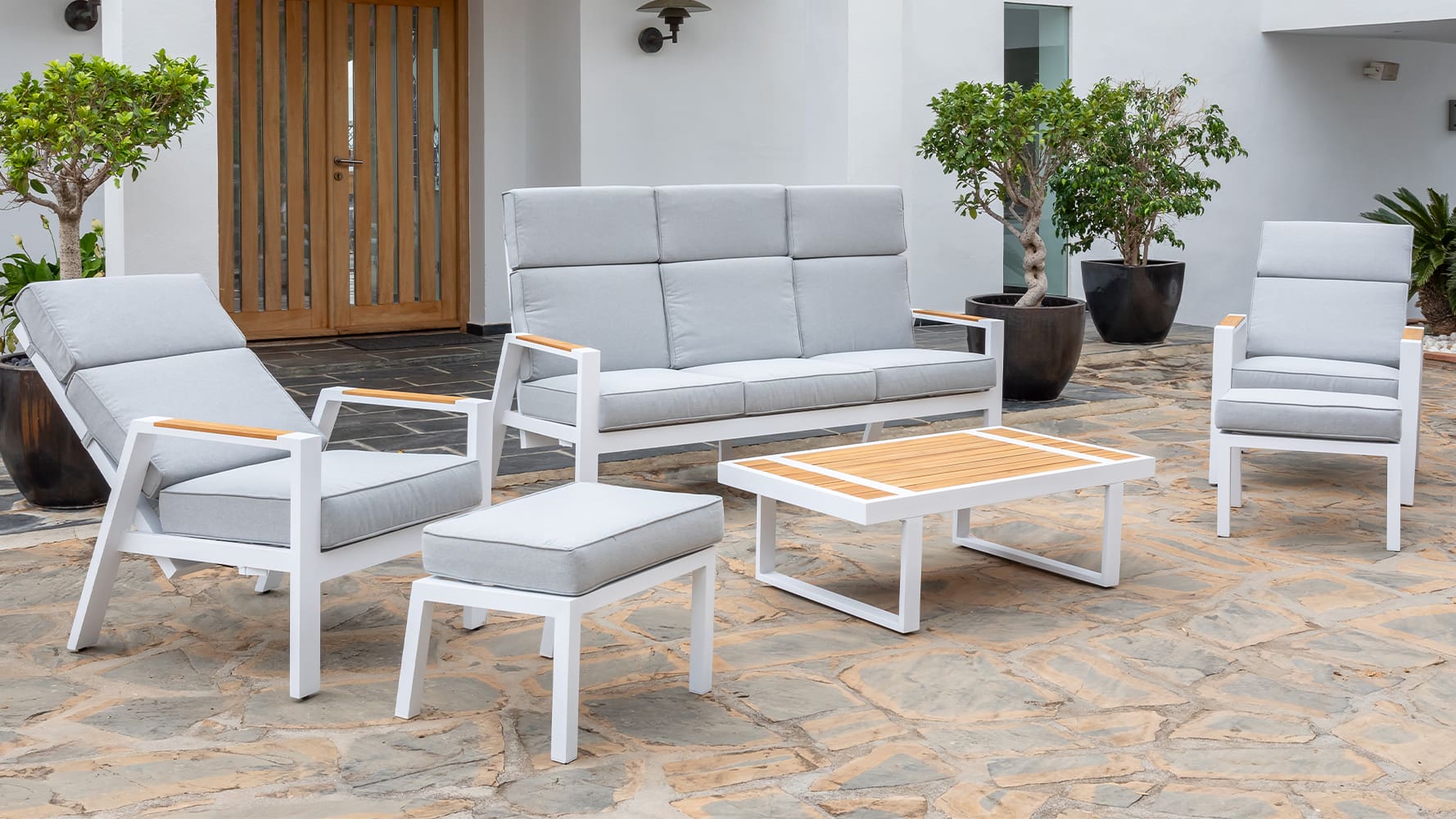 SET JAVEA BLANCO RECLINABLE