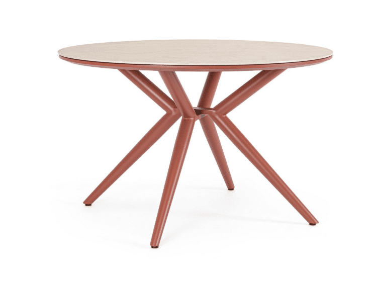 MESA CABAS D120 COBRE+ 4 SILLAS C-R C-COJ SALINES COBRE